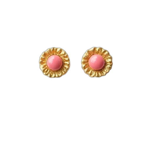 jewelry, pair, gold-colored, earrings transparent PNG cut-out