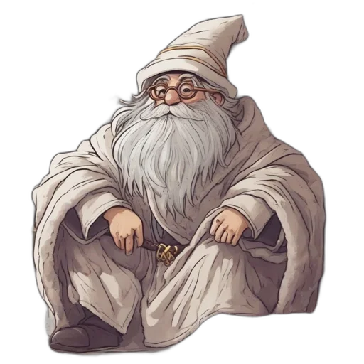 staff, hat, face, creature transparent PNG cut-out