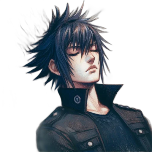 jacket, face, anime, concept art transparent PNG cut-out