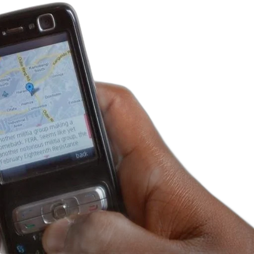 person, holding, phone, map transparent PNG cut-out