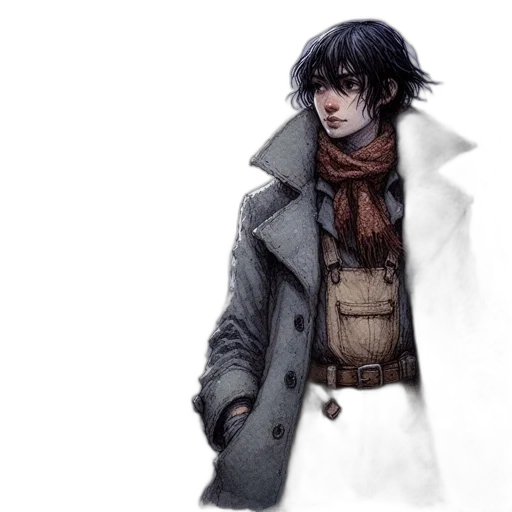 jacket, concept art, watercolor, fantasy art transparent PNG cut-out