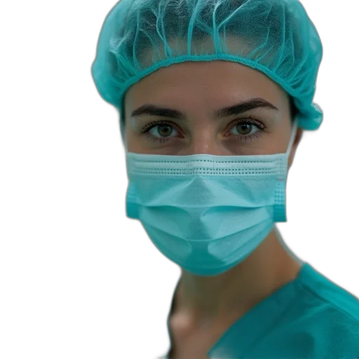 staff, mask, face, woman transparent PNG cut-out