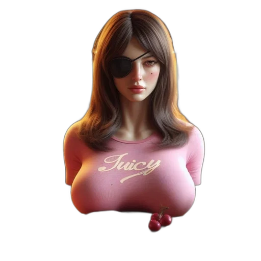 dress, face, 3d render, concept art transparent PNG cut-out