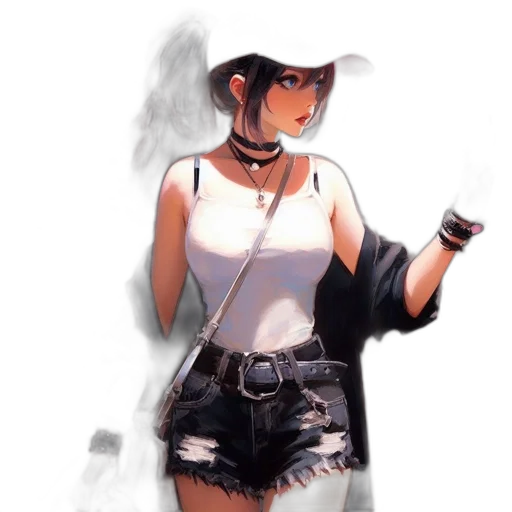 dress, hat, staff, jacket transparent PNG cut-out