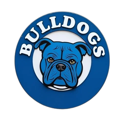 blue, bulldog, head, circle transparent PNG cut-out
