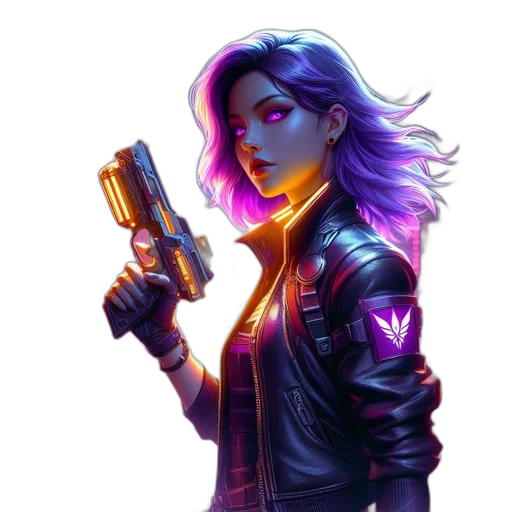 jacket, weapon, cyberpunk, concept art transparent PNG cut-out