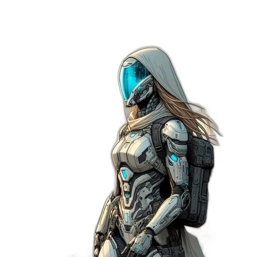 robot, jacket, weapon, mask transparent PNG cut-out