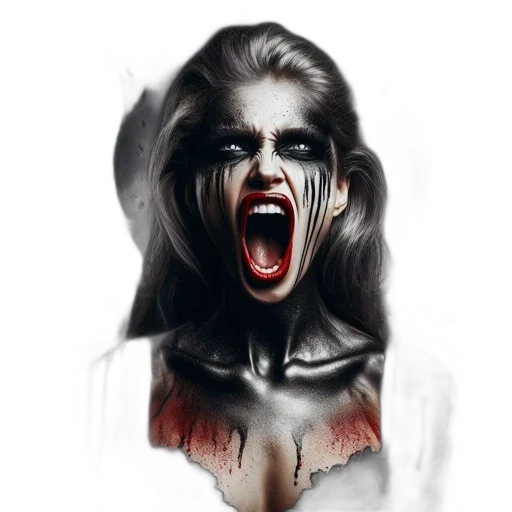 face, comic book art, concept art, photorealistic transparent PNG cut-out