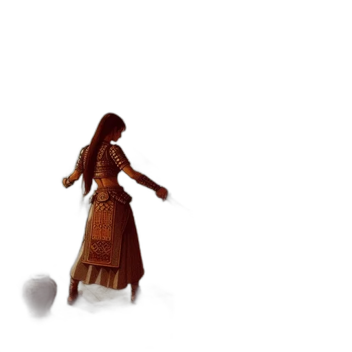 dress, staff, robot, hair transparent PNG cut-out