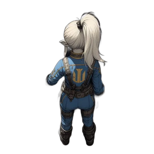 jacket, staff, robot, weapon transparent PNG cut-out