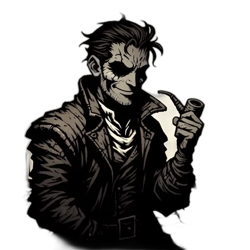 jacket, staff, mask, weapon transparent PNG cut-out