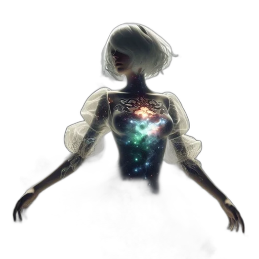 robot, creature, dress, staff transparent PNG cut-out