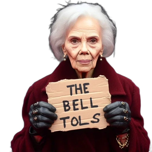 elderly, woman, clad, red transparent PNG cut-out