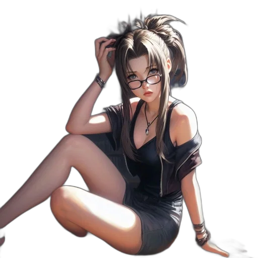 dress, staff, jacket, hair transparent PNG cut-out
