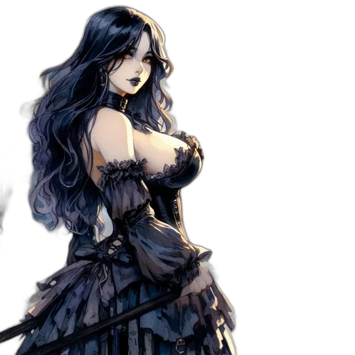 dress, fantasy art, concept art, comic book art transparent PNG cut-out