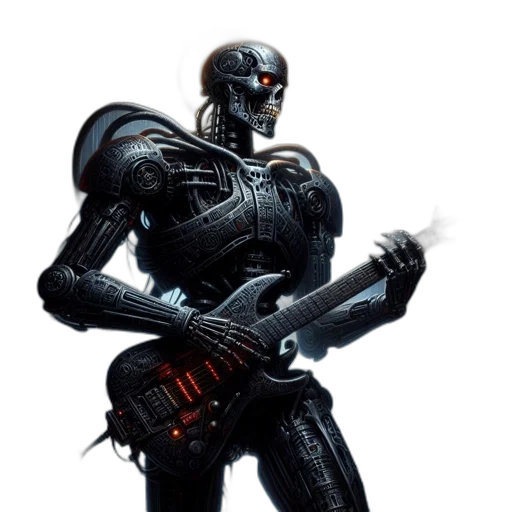 robot, weapon, concept art, 3d render transparent PNG cut-out