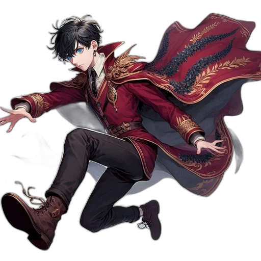 dragon, staff, weapon, jacket transparent PNG cut-out