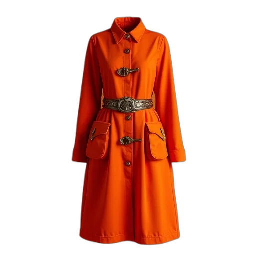 jacket, dress, orange, metal transparent PNG cut-out
