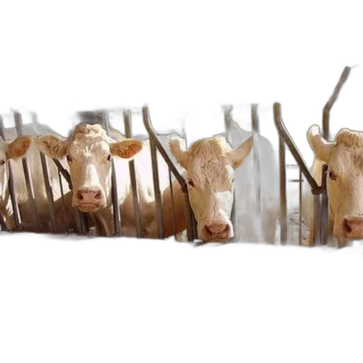 animal, three, white, cows transparent PNG cut-out