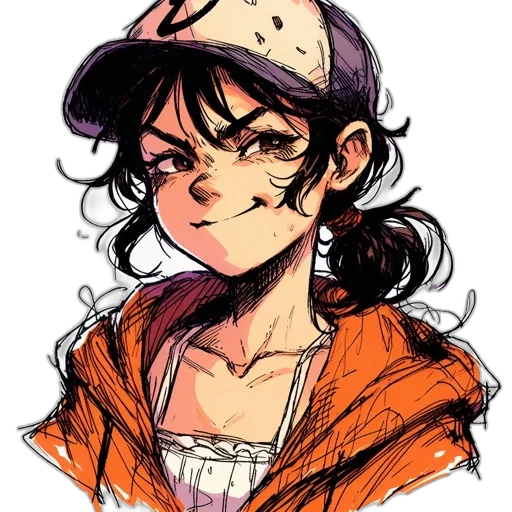 hat, face, jacket, watercolor transparent PNG cut-out