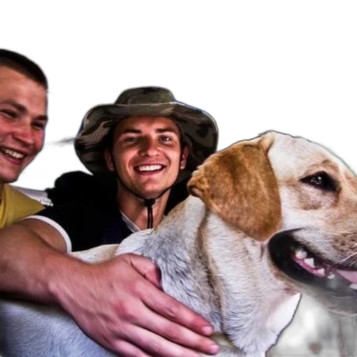 animal, hat, two, men transparent PNG cut-out