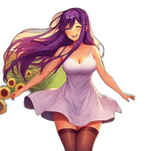 dress, weapon, flower, staff transparent PNG cut-out