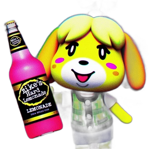 bottle, animal, 3d render, vaporwave transparent PNG cut-out