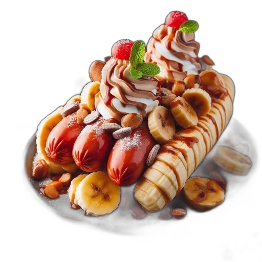 food, crown, 3d render, photorealistic transparent PNG cut-out