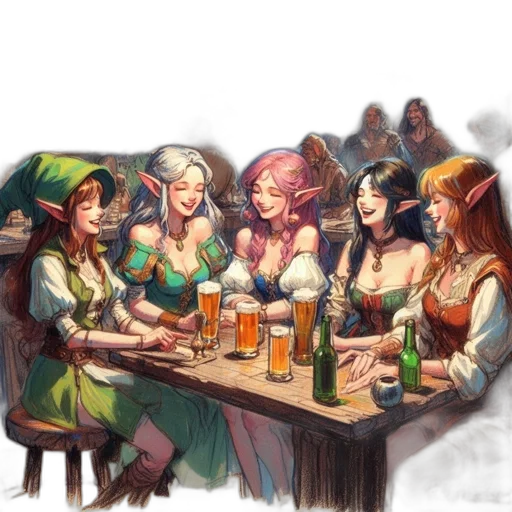 fantasy art, concept art, comic book art, watercolor transparent PNG cut-out