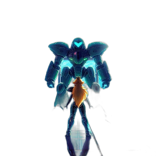 robot, creature, weapon, staff transparent PNG cut-out