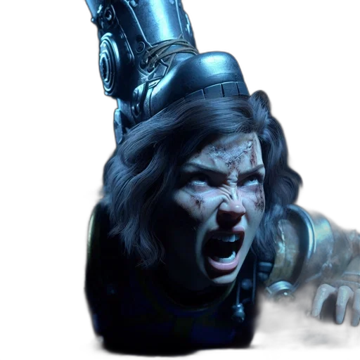 face, weapon, robot, concept art transparent PNG cut-out