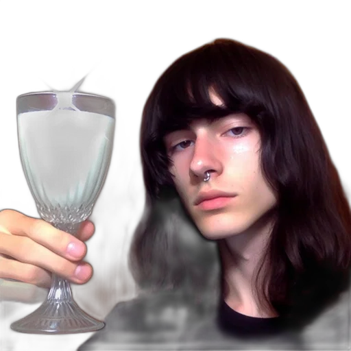 bottle, face, hair, robot transparent PNG cut-out