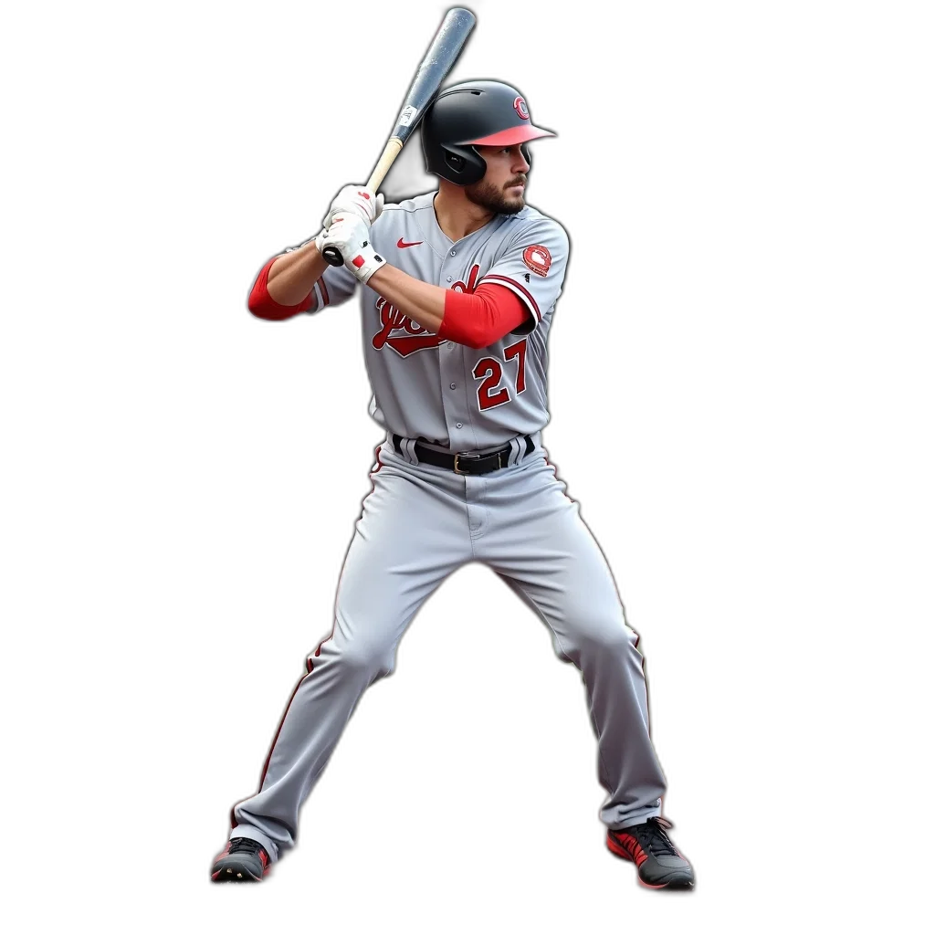 baseball, player, gray, uniform transparent PNG cut-out