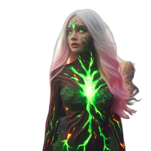 dress, creature, hair, tree transparent PNG cut-out