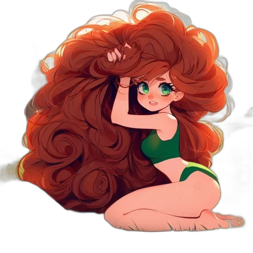 hair, dress, cartoon, concept art transparent PNG cut-out