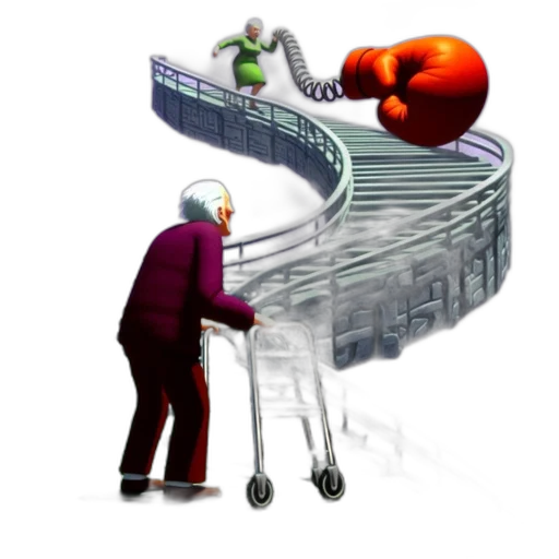 robot, concept art, 3d render, elderly transparent PNG cut-out