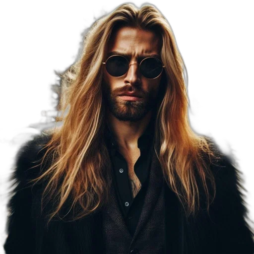hair, jacket, face, staff transparent PNG cut-out