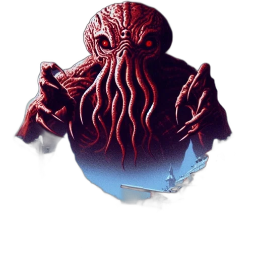 creature, mask, staff, 3d render transparent PNG cut-out