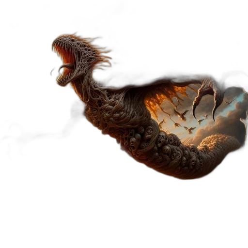 dragon, animal, creature, hair transparent PNG cut-out