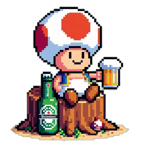 bottle, hat, pixel art, concept art transparent PNG cut-out