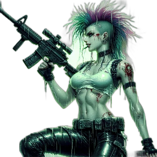 weapon, robot, cyberpunk, concept art transparent PNG cut-out