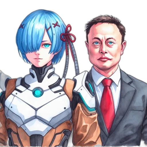 robot, staff, anime, concept art transparent PNG cut-out