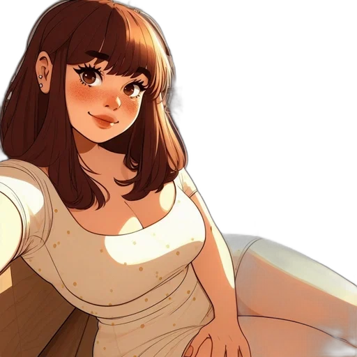 dress, concept art, anime, watercolor transparent PNG cut-out