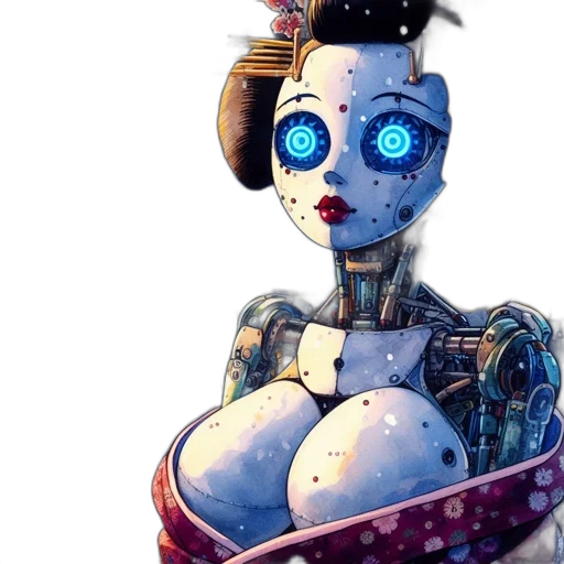 robot, dress, cyberpunk, concept art transparent PNG cut-out