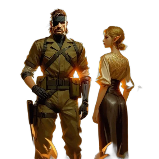 jacket, staff, concept art, cyberpunk transparent PNG cut-out