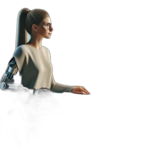 robot, dress, staff, concept art transparent PNG cut-out