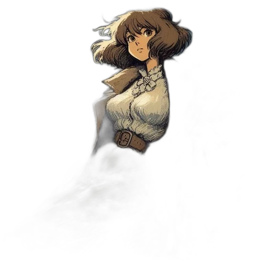 staff, creature, hair, jacket transparent PNG cut-out