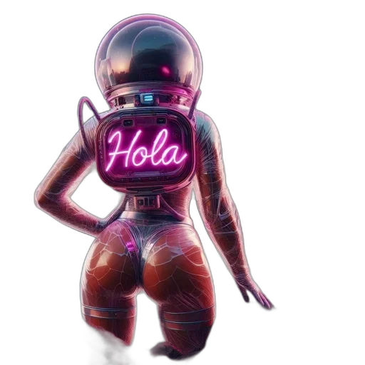robot, jacket, concept art, vaporwave transparent PNG cut-out