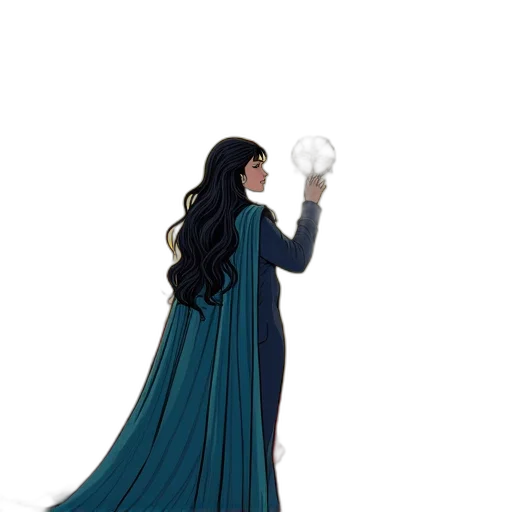 dress, staff, concept art, fantasy art transparent PNG cut-out