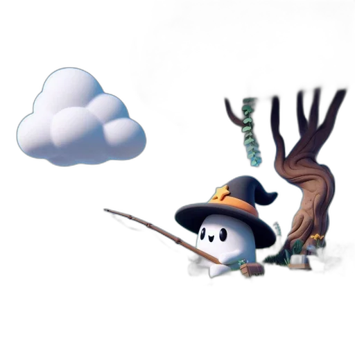 hat, staff, umbrella, concept art transparent PNG cut-out